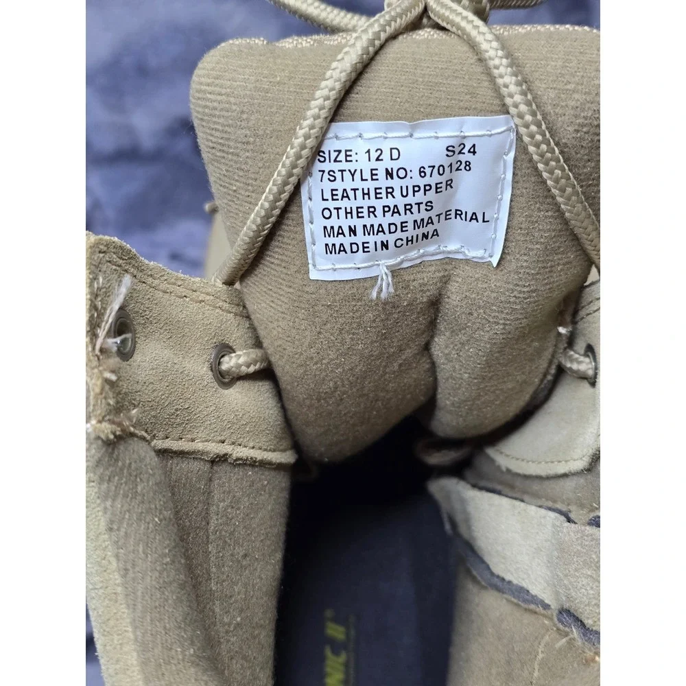 NWB Workabouts Leather Military Tactical Boots side zip Tan Mens Size 12D Desert